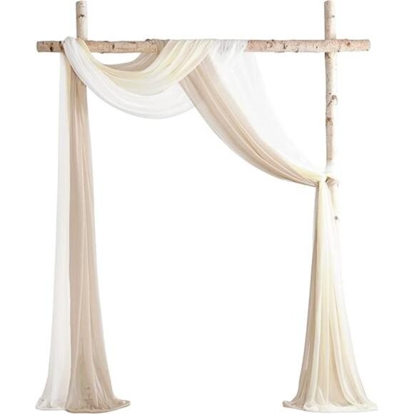 Wedding Arch Draping Fabric 3 Panels 20Ft Chiffon Fabric Drapes Arbor Drapery - Picture 8 of 8